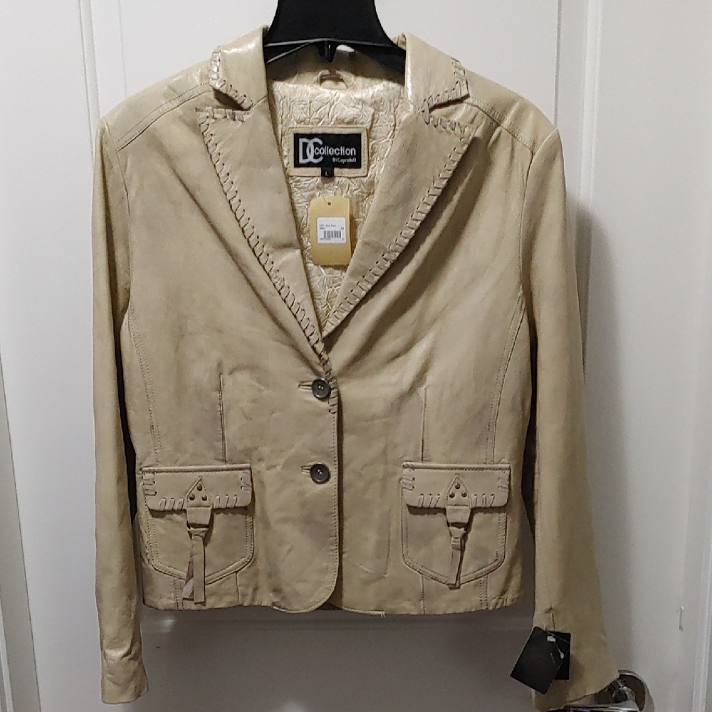 Leather Collection B Beige  Women's Jacket